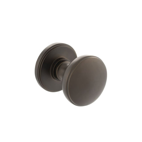 This is an image of Millhouse Brass Edison Solid Brass Domed Mortice Knob Concealed Fix Rose - Urban available to order from T.H Wiggans Architectural Ironmongery in Kendal, quick delivery and discounted prices.