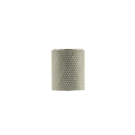 This is an image of Millhouse Brass Watson Cylinder Knurled Cabinet Knob Concealed Fix - Sat. Nickel available to order from T.H Wiggans Architectural Ironmongery in Kendal.