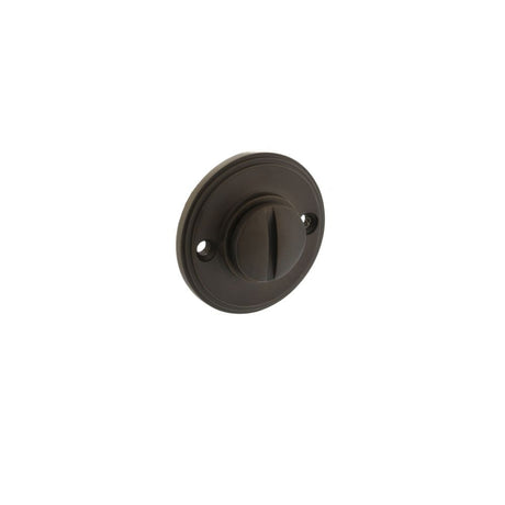 This is an image of Millhouse Brass Solid Brass Oval WC Turn and Release - Urban Dark Bronze available to order from Trade Door Handles.