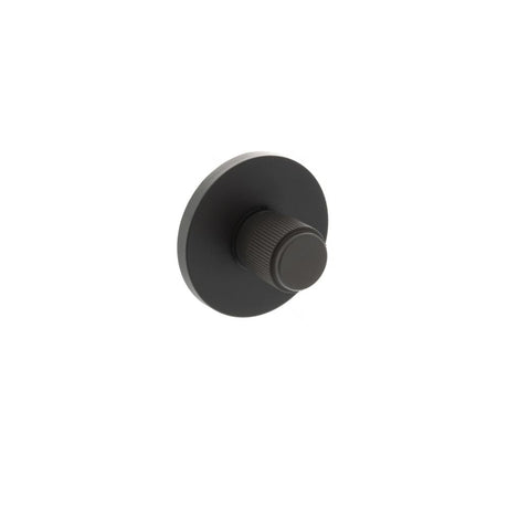 This is an image of Millhouse Brass Linear WC Turn and Release on 5mm Slimline Round Rose - Urban Da available to order from T.H Wiggans Architectural Ironmongery in Kendal, quick delivery and discounted prices.
