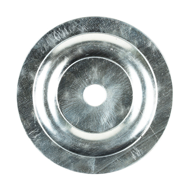 This is an image showing TIMCO Large Metal Insulation Discs - Galvanised - 70mm - 100 Pieces Box available from T.H Wiggans Ironmongery in Kendal, quick delivery at discounted prices.