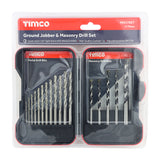 This is an image showing TIMCO Ground Jobber & Masonry Drill Set - 17pcs - 17 Pieces Case available from T.H Wiggans Ironmongery in Kendal, quick delivery at discounted prices.