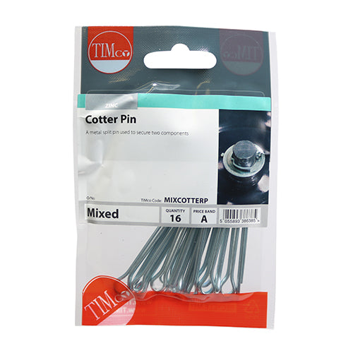 This is an image showing TIMCO Mixed Cotter Pins - Mixed - 16 Pieces TIMpac available from T.H Wiggans Ironmongery in Kendal, quick delivery at discounted prices.