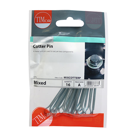 This is an image showing TIMCO Mixed Cotter Pins - Mixed - 16 Pieces TIMpac available from T.H Wiggans Ironmongery in Kendal, quick delivery at discounted prices.