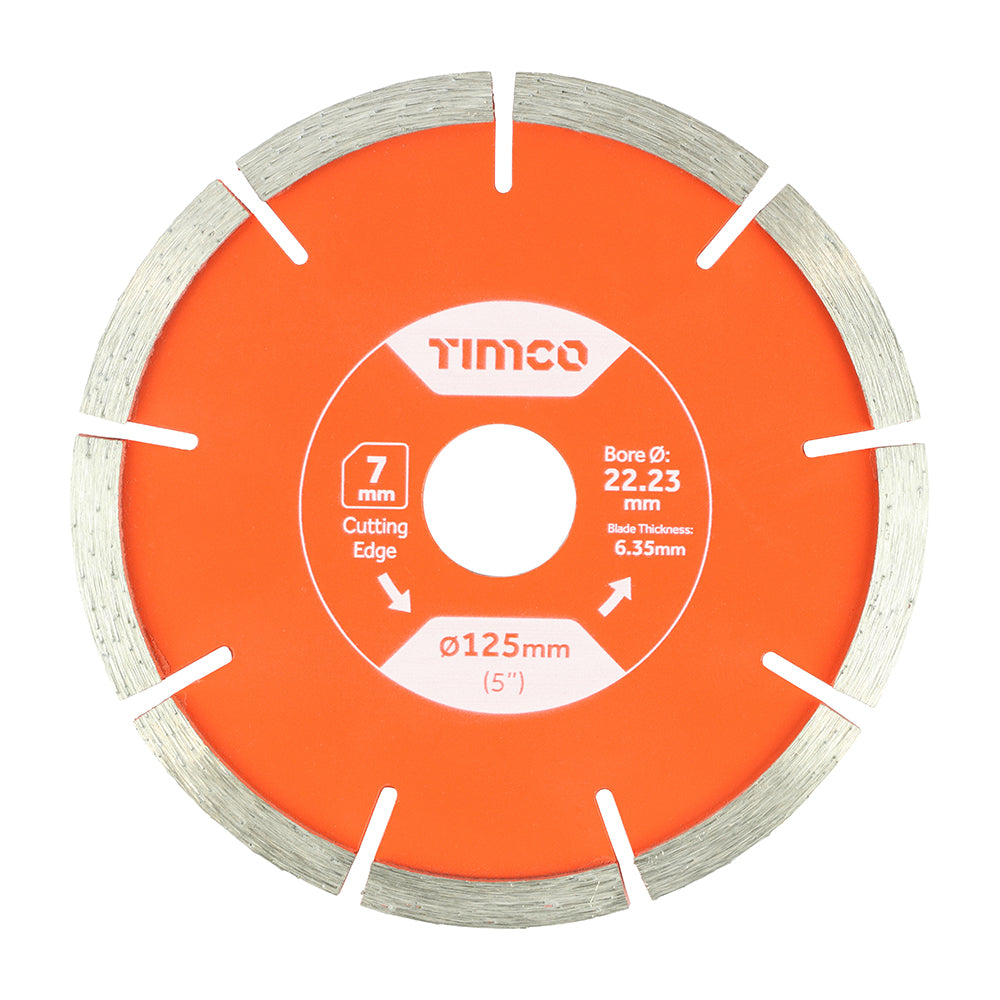 This is an image showing TIMCO Mortar Raking Diamond Blade - Segmented  - 125 x 22.2 - 1 Each Box available from T.H Wiggans Ironmongery in Kendal, quick delivery at discounted prices.