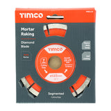 This is an image showing TIMCO Mortar Raking Diamond Blade - Segmented  - 125 x 22.2 - 1 Each Box available from T.H Wiggans Ironmongery in Kendal, quick delivery at discounted prices.