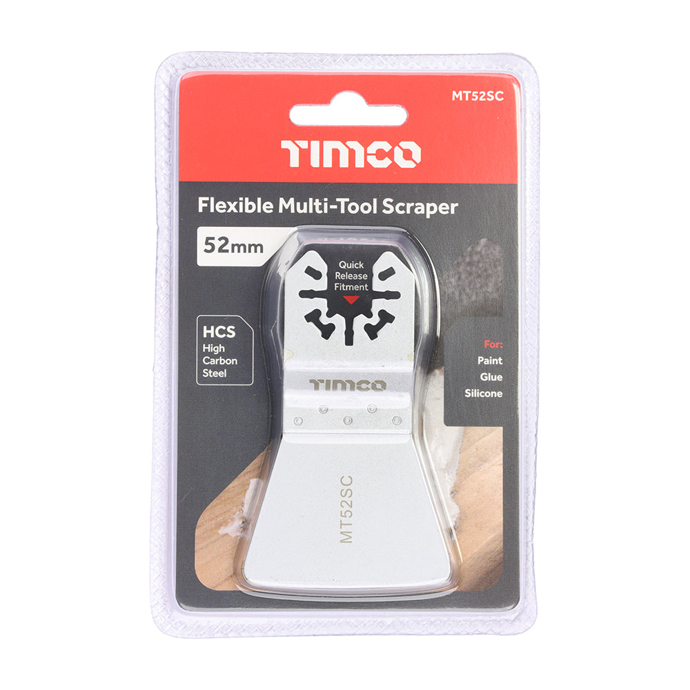 This is an image showing TIMCO Multi-Tool Blade - Flexible Scraper - 52mm - 1 Each Blister Pack available from T.H Wiggans Ironmongery in Kendal, quick delivery at discounted prices.