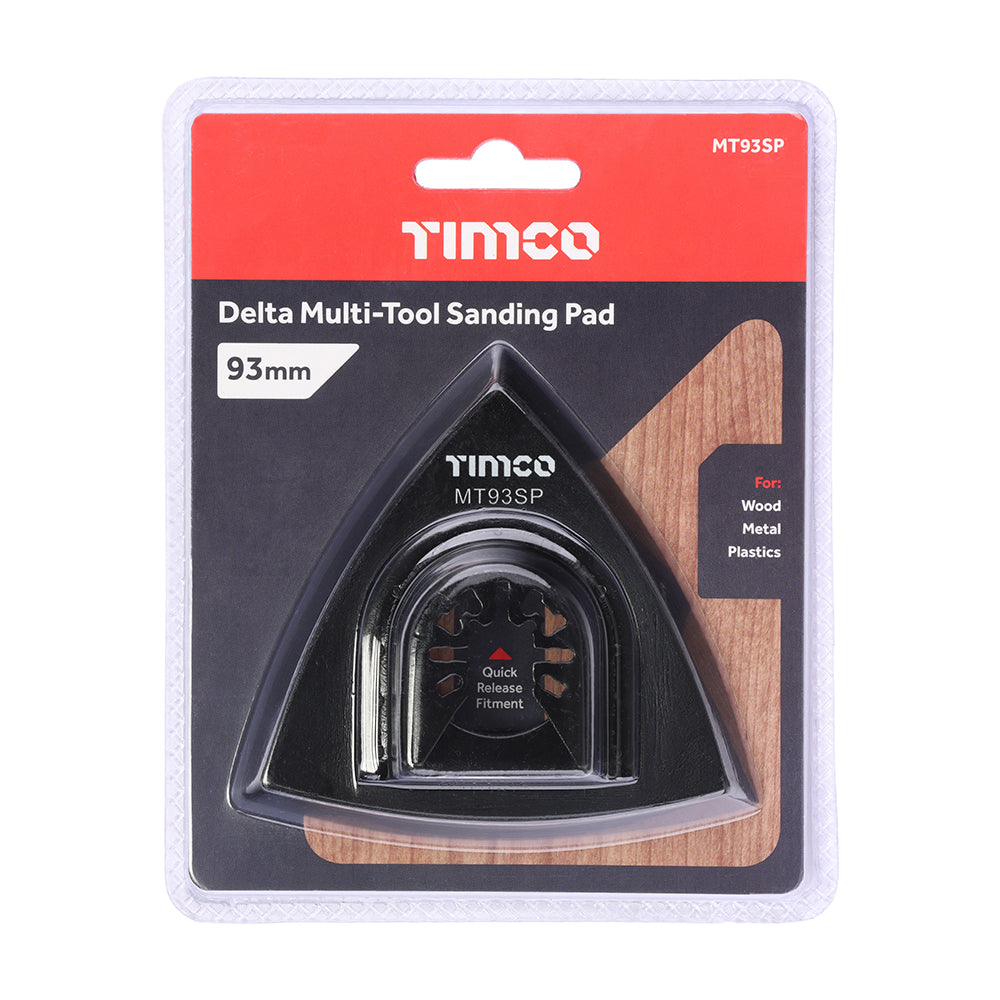 This is an image showing TIMCO Multi-Tool Delta Sanding Pad - 93mm - 1 Each Blister Pack available from T.H Wiggans Ironmongery in Kendal, quick delivery at discounted prices.