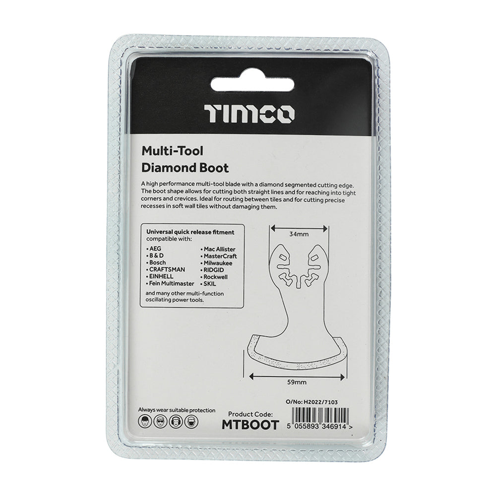 This is an image showing TIMCO Multi-Tool Boot Blade - Diamond Boot - 59mm - 1 Each Blister Pack available from T.H Wiggans Ironmongery in Kendal, quick delivery at discounted prices.