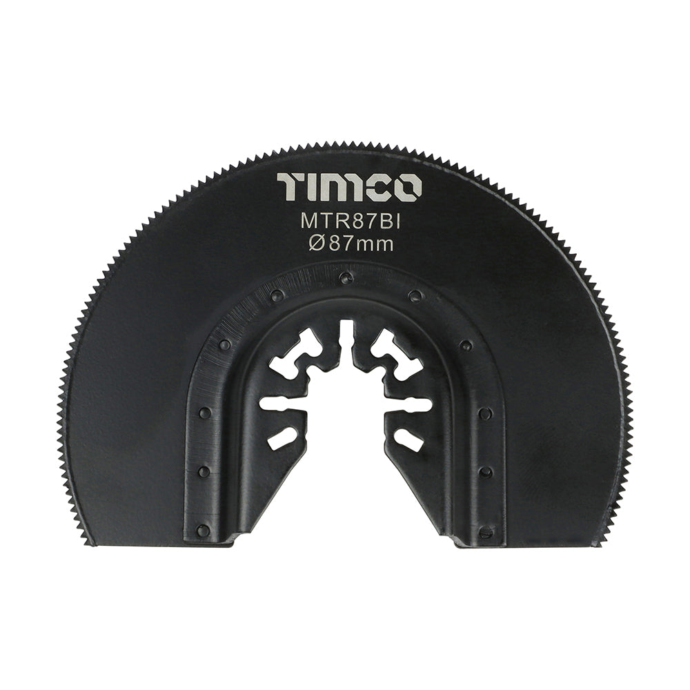 This is an image showing TIMCO Premium Multi-Tool Blade - Radial - For Wood / Metal - Dia. 87mm - 1 Each Blister Pack available from T.H Wiggans Ironmongery in Kendal, quick delivery at discounted prices.