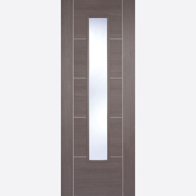 This is an image showing LPD - Vancouver Laminated Glazed Medium Grey Laminated Doors 762 x 1981 available from T.H Wiggans Ironmongery in Kendal, quick delivery at discounted prices.