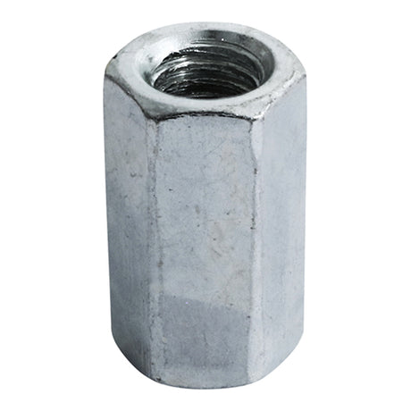 This is an image showing TIMCO Hex Connector Nuts - Zinc - M10 - 100 Pieces Box available from T.H Wiggans Ironmongery in Kendal, quick delivery at discounted prices.