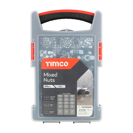 This is an image showing TIMCO Mixed Nuts Grab Pack - Zinc - 980pcs - 980 Pieces Tray available from T.H Wiggans Ironmongery in Kendal, quick delivery at discounted prices.