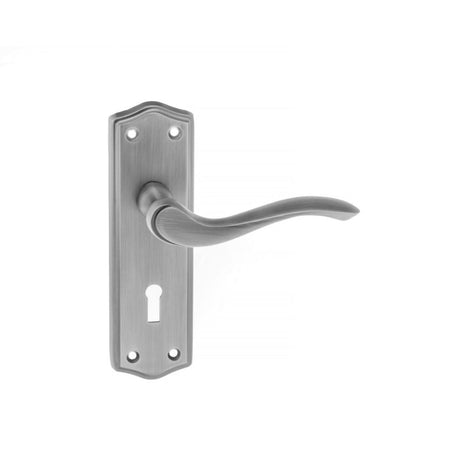 This is an image of Old English Warwick Key Lever on Backplate - Matt Gun Metal available to order from T.H Wiggans Architectural Ironmongery in Kendal, quick delivery and discounted prices.
