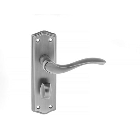 This is an image of Old English Warwick WC Lever on Backplate - Matt Gun Metal available to order from T.H Wiggans Architectural Ironmongery in Kendal, quick delivery and discounted prices.