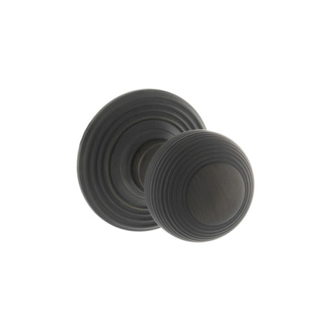 This is an image of Old English Ripon Solid Brass Reeded Mortice Knob Concealed Fix Rose - Urban Dar available to order from T.H Wiggans Architectural Ironmongery in Kendal, quick delivery and discounted prices.