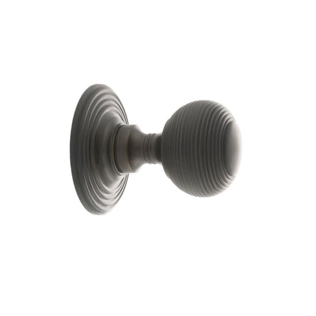This is an image of Old English Ripon Solid Brass Reeded Mortice Knob Concealed Fix Rose - Urban Dar available to order from Trade Door Handles.