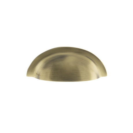 This is an image of Old English Winchester Solid Brass Cabinet Cup Pull Concealed Fix - Ant. Brass available to order from T.H Wiggans Architectural Ironmongery in Kendal.