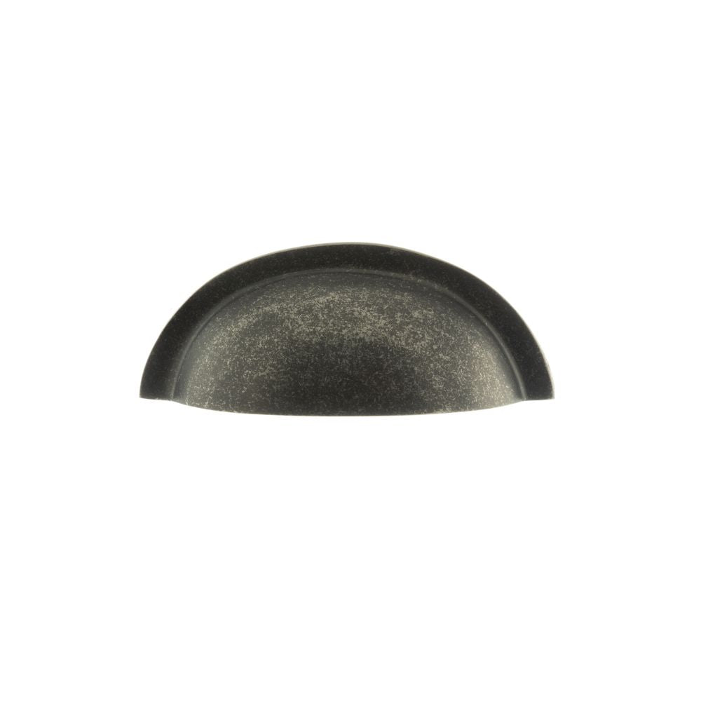 This is an image of Old English Winchester Solid Brass Cabinet Cup Pull Concealed Fix - Distressed S available to order from T.H Wiggans Architectural Ironmongery in Kendal.