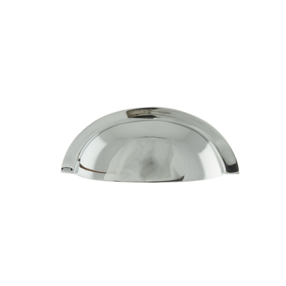 This is an image of Old English Winchester Solid Brass Cabinet Cup Pull Concealed Fix - Pol. Chrome available to order from T.H Wiggans Architectural Ironmongery in Kendal.