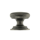 This is an image of Old English Lincoln Solid Brass Cabinet Knob 38mm Concealed Fix - Distressed Si available to order from T.H Wiggans Architectural Ironmongery in Kendal.