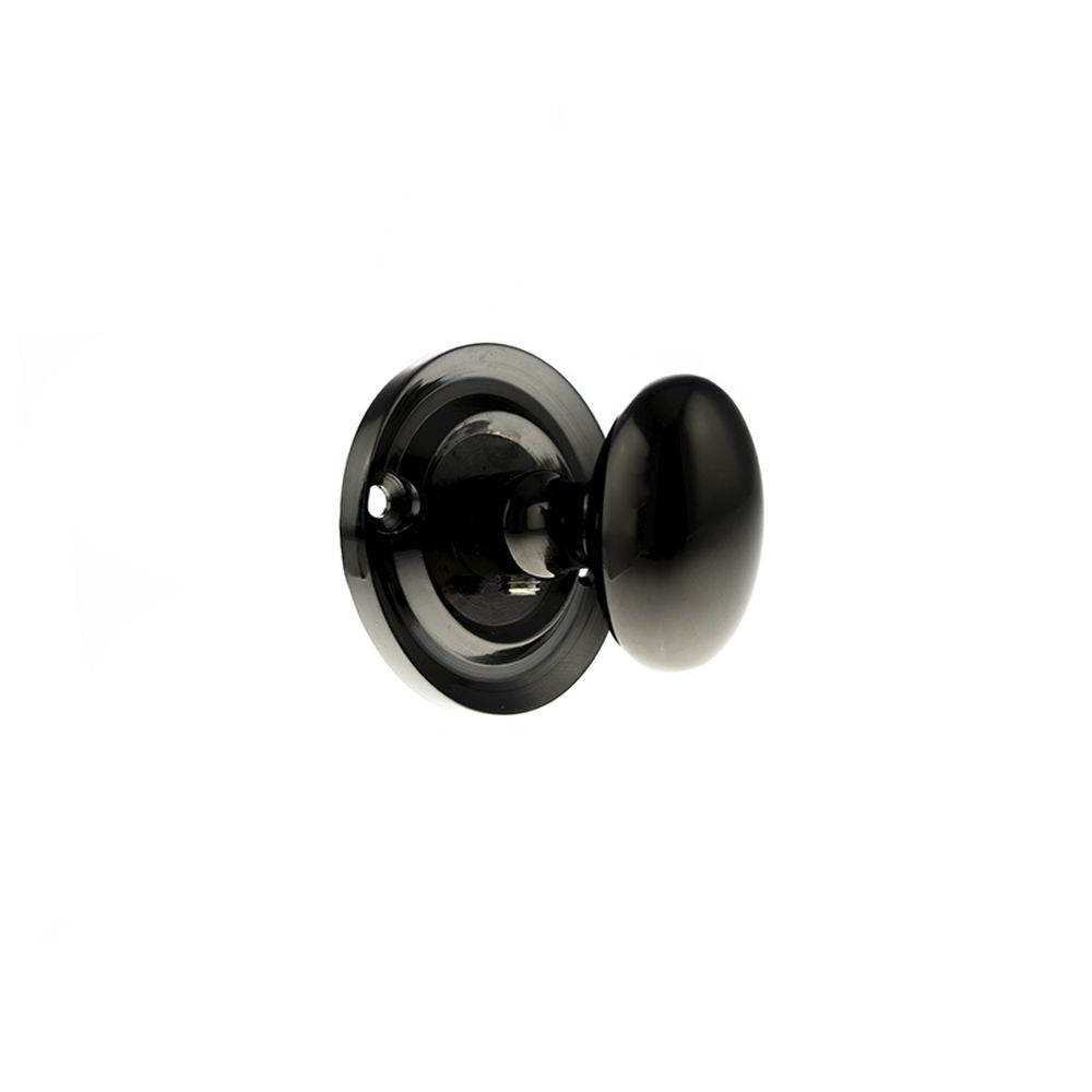 This is an image of Old English Solid Brass Oval WC Turn and Release - Black Nickel available to order from T.H Wiggans Architectural Ironmongery in Kendal, quick delivery and discounted prices.