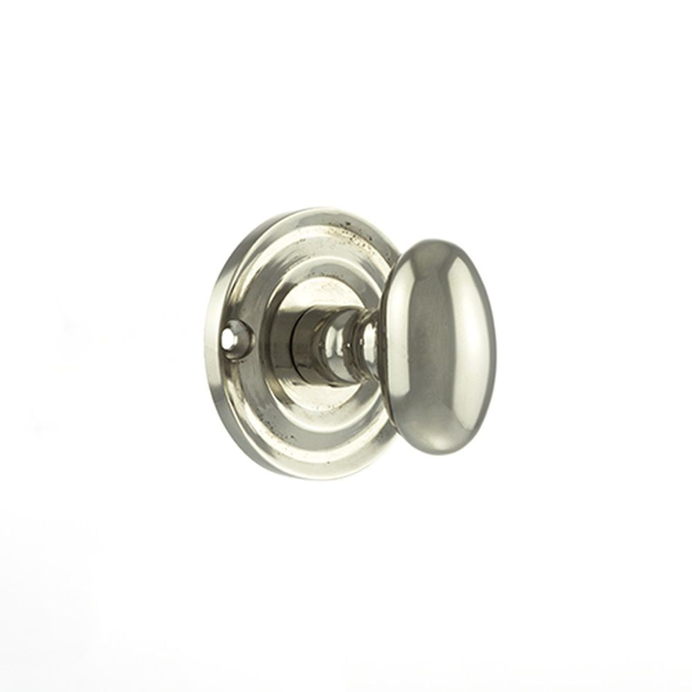 This is an image of Old English Solid Brass Oval WC Turn and Release - Polished Nickel available to order from T.H Wiggans Architectural Ironmongery in Kendal, quick delivery and discounted prices.