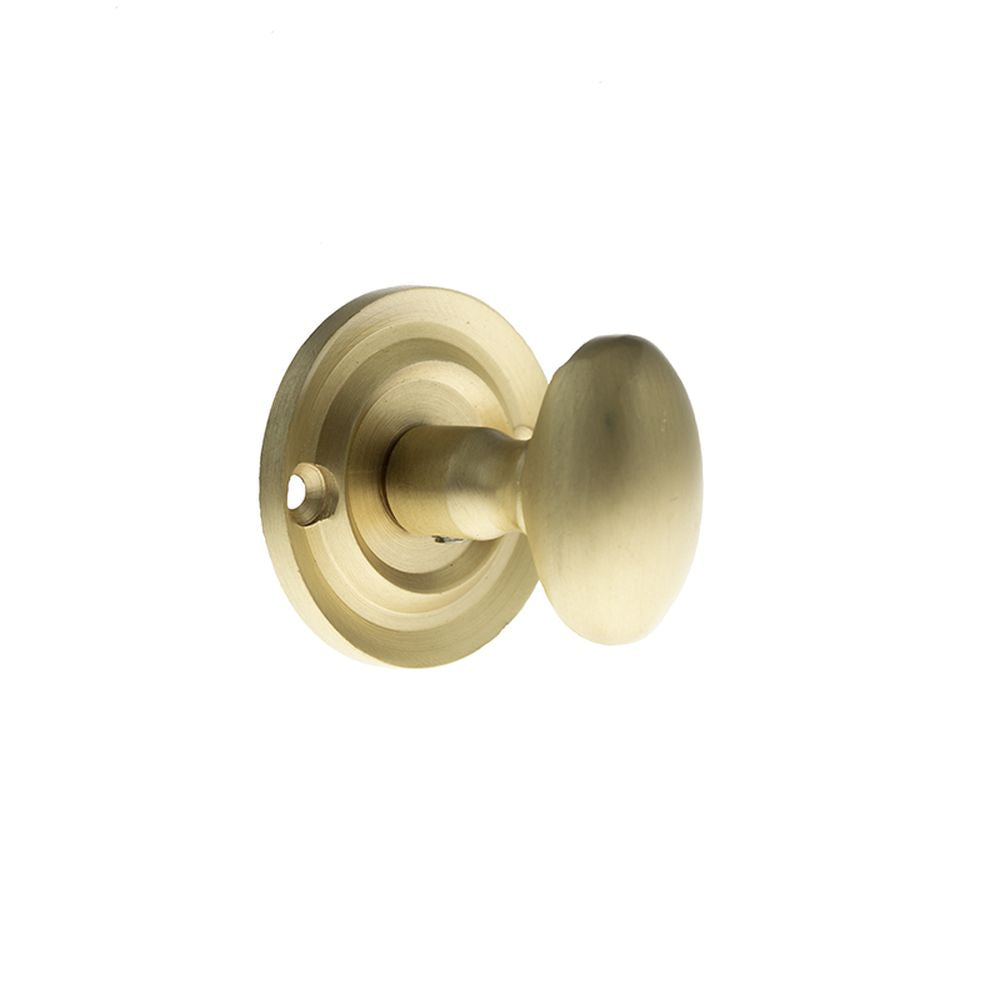 This is an image of Old English Solid Brass Oval WC Turn and Release - Satin Brass available to order from T.H Wiggans Architectural Ironmongery in Kendal, quick delivery and discounted prices.