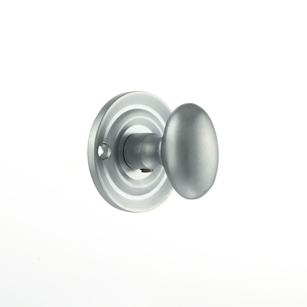 This is an image of Old English Solid Brass Oval WC Turn and Release - Satin Chrome available to order from T.H Wiggans Architectural Ironmongery in Kendal, quick delivery and discounted prices.