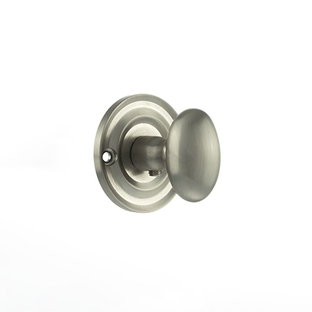 This is an image of Old English Solid Brass Oval WC Turn and Release - Satin Nickel available to order from T.H Wiggans Architectural Ironmongery in Kendal, quick delivery and discounted prices.
