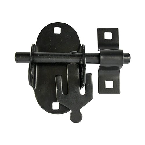 This is an image showing TIMCO Oval Padbolt - Black - 4" - 1 Each TIMbag available from T.H Wiggans Ironmongery in Kendal, quick delivery at discounted prices.
