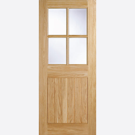 This is an image showing LPD - Cottage 4L Unfinished Oak Doors 762 x 1981 available from T.H Wiggans Ironmongery in Kendal, quick delivery at discounted prices.