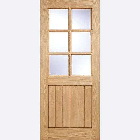 This is an image showing LPD - Cottage 6L Unfinished Oak Doors 762 x 1981 available from T.H Wiggans Ironmongery in Kendal, quick delivery at discounted prices.