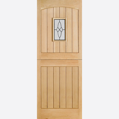 This is an image showing LPD - Cottage Stable 1L Unfinished Oak Doors 762 x 1981 available from T.H Wiggans Ironmongery in Kendal, quick delivery at discounted prices.