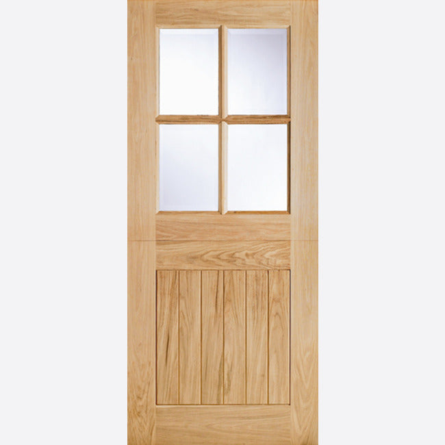 This is an image showing LPD - Cottage Stable 4L Unfinished Oak Doors 762 x 1981 available from T.H Wiggans Ironmongery in Kendal, quick delivery at discounted prices.