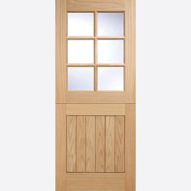 This is an image showing LPD - Cottage Stable 6L Unfinished Oak Doors 762 x 1981 available from T.H Wiggans Ironmongery in Kendal, quick delivery at discounted prices.