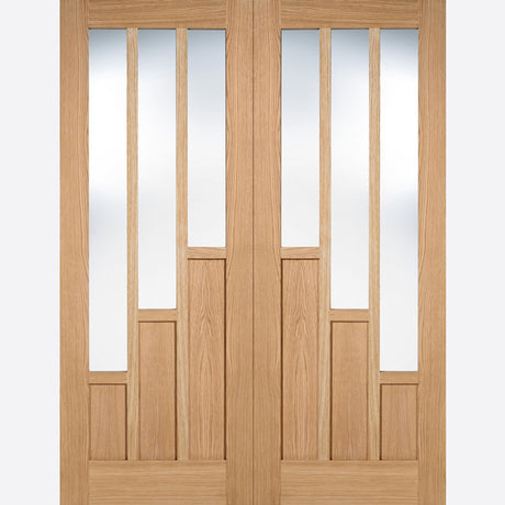 This is an image showing LPD - Coventry Pair Unfinished Oak Doors 1168 x 1981 available from T.H Wiggans Ironmongery in Kendal, quick delivery at discounted prices.