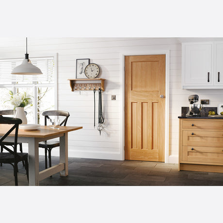 This is an image showing LPD - DX 30s Unfinished Oak Doors 626 x 2040 available from T.H Wiggans Ironmongery in Kendal, quick delivery at discounted prices.