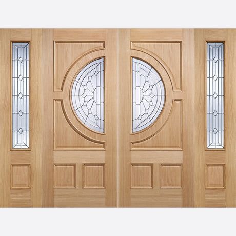 This is an image showing LPD - Sidelight 1L Empress Unfinished Oak Doors 457 x 1981 available from T.H Wiggans Ironmongery in Kendal, quick delivery at discounted prices.
