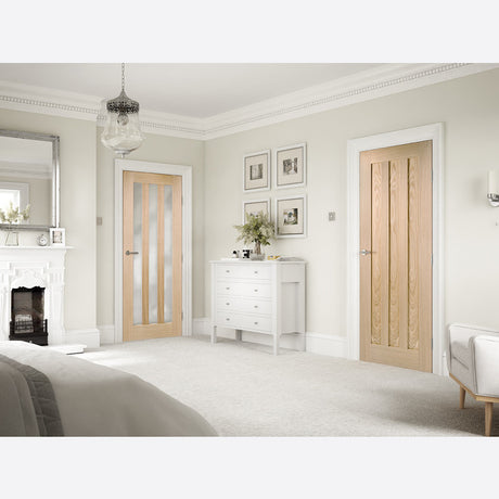This is an image showing LPD - Idaho Unfinished Oak Doors 838 x 1981 FD 30 available from T.H Wiggans Ironmongery in Kendal, quick delivery at discounted prices.