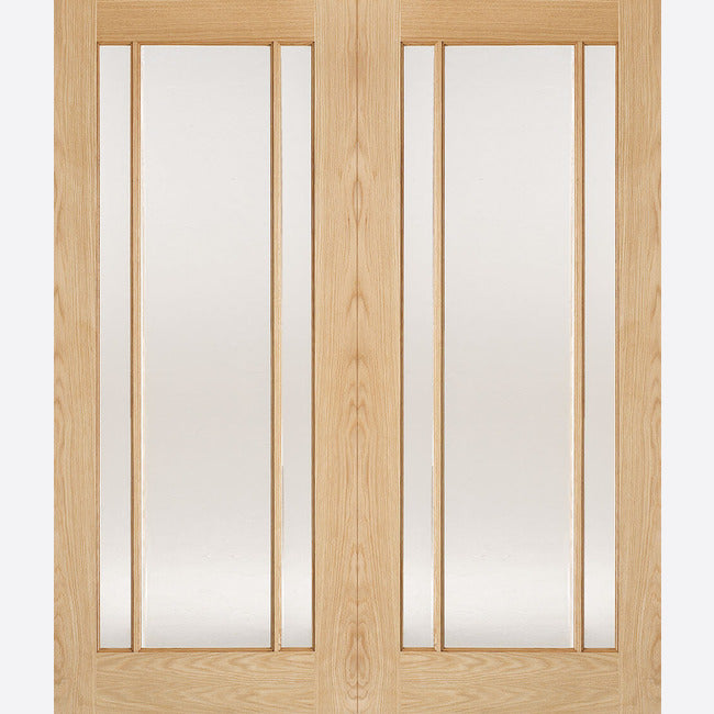 This is an image showing LPD - Lincoln Pairs Unfinished Oak Doors 914 x 1981 available from T.H Wiggans Ironmongery in Kendal, quick delivery at discounted prices.