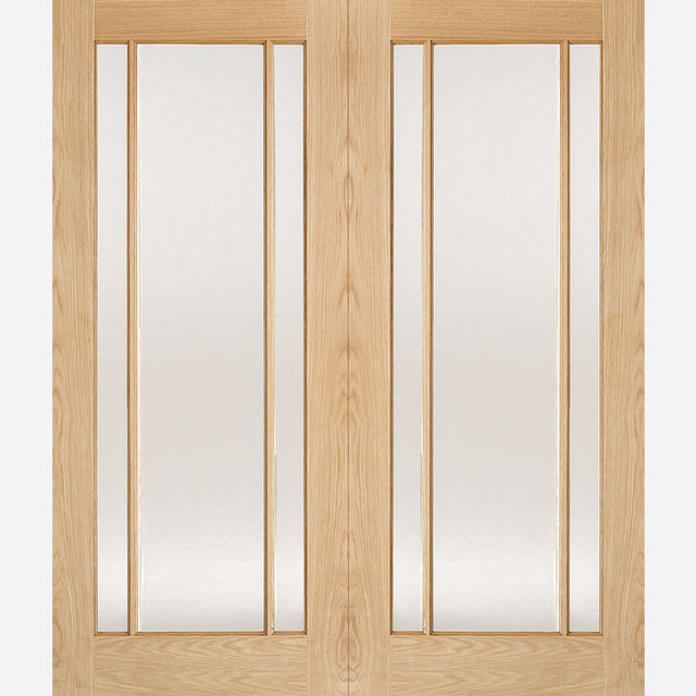 This is an image showing LPD - Lincoln Pairs Unfinished Oak Doors 914 x 1981 available from T.H Wiggans Ironmongery in Kendal, quick delivery at discounted prices.