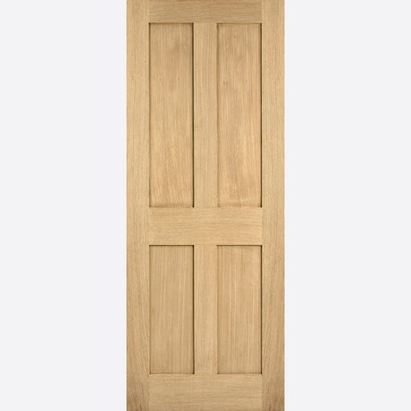 This is an image showing LPD - London 4P Unfinished Oak Doors 762 x 1981 FD 30 available from T.H Wiggans Ironmongery in Kendal, quick delivery at discounted prices.