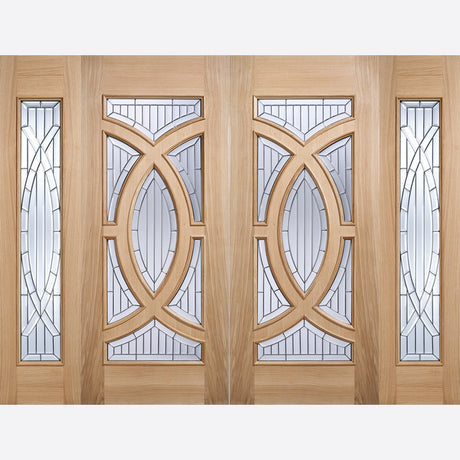 This is an image showing LPD - Sidelight 1L Majestic Unfinished Oak Doors 457 x 1981 available from T.H Wiggans Ironmongery in Kendal, quick delivery at discounted prices.