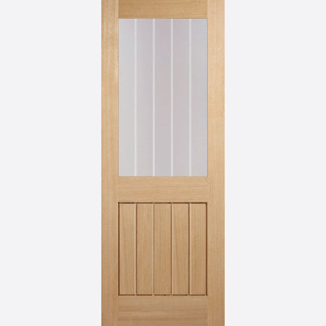 This is an image showing LPD - Mexicano Half Light Oak Doors 838 x 1981 FD 30 available from T.H Wiggans Ironmongery in Kendal, quick delivery at discounted prices.