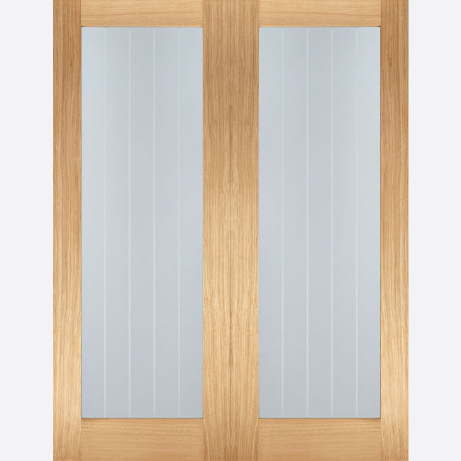 This is an image showing LPD - Mexicano Pair Unfinished Oak Doors 1067 x 1981 available from T.H Wiggans Ironmongery in Kendal, quick delivery at discounted prices.