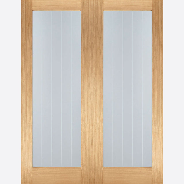 This is an image showing LPD - Mexicano Pair Unfinished Oak Doors 1168 x 1981 available from T.H Wiggans Ironmongery in Kendal, quick delivery at discounted prices.