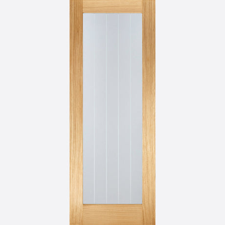 This is an image showing LPD - Mexicano Pattern 10 Pre-Finished Oak Doors 762 x 1981 FD 30 available from T.H Wiggans Ironmongery in Kendal, quick delivery at discounted prices.