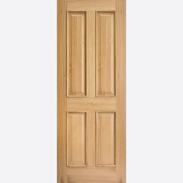 This is an image showing LPD - Regency 4P RM2S Unfinished Oak Doors 726 x 2040 FD 30 available from T.H Wiggans Ironmongery in Kendal, quick delivery at discounted prices.