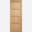 This is an image showing LPD - Shaker 4P Unfinished Oak Doors 726 x 2040 FD 30 available from T.H Wiggans Ironmongery in Kendal, quick delivery at discounted prices.